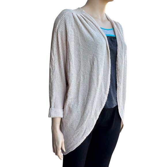 XXL Waffle Knit Cardigan Sweater Batwing Yellow - Picture 2 of 6